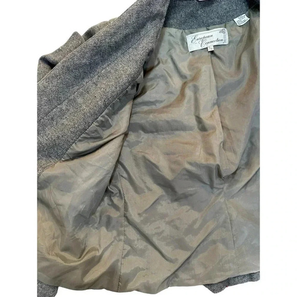 Vintage Gray Wool Blend Tweed Lined Blazer Jacket Size 5/6 - Picture 6 of 9